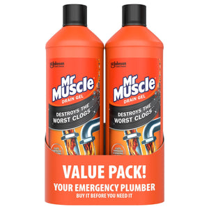 Mr Muscle Kjøkken + Bad Avløpsgel 2 x 1L