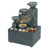Menkind 3 tier water fountain, tabletop resin, imported from the UK