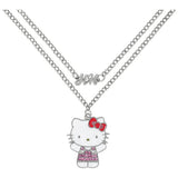 Hello Kitty silver plated pendant necklace set 55cm (British brand)