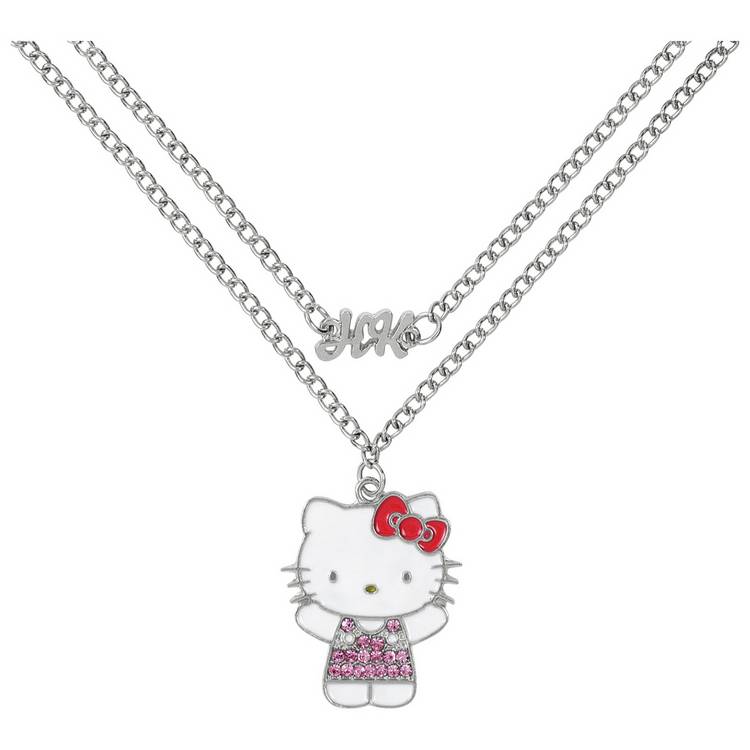 Hello Kitty silver plated pendant necklace set 55cm (British brand)