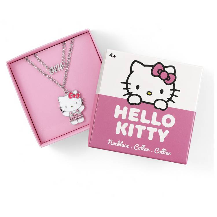 Hello Kitty silver plated pendant necklace set 55cm (British brand)