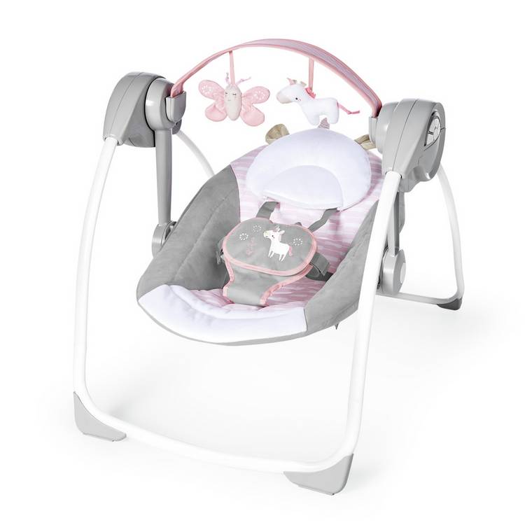 Ingenuity portable baby swing Flora the Unicorn - British product