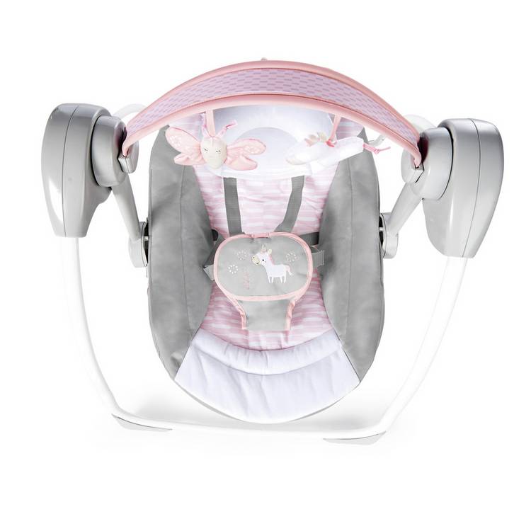 Ingenuity portable baby swing Flora the Unicorn - British product