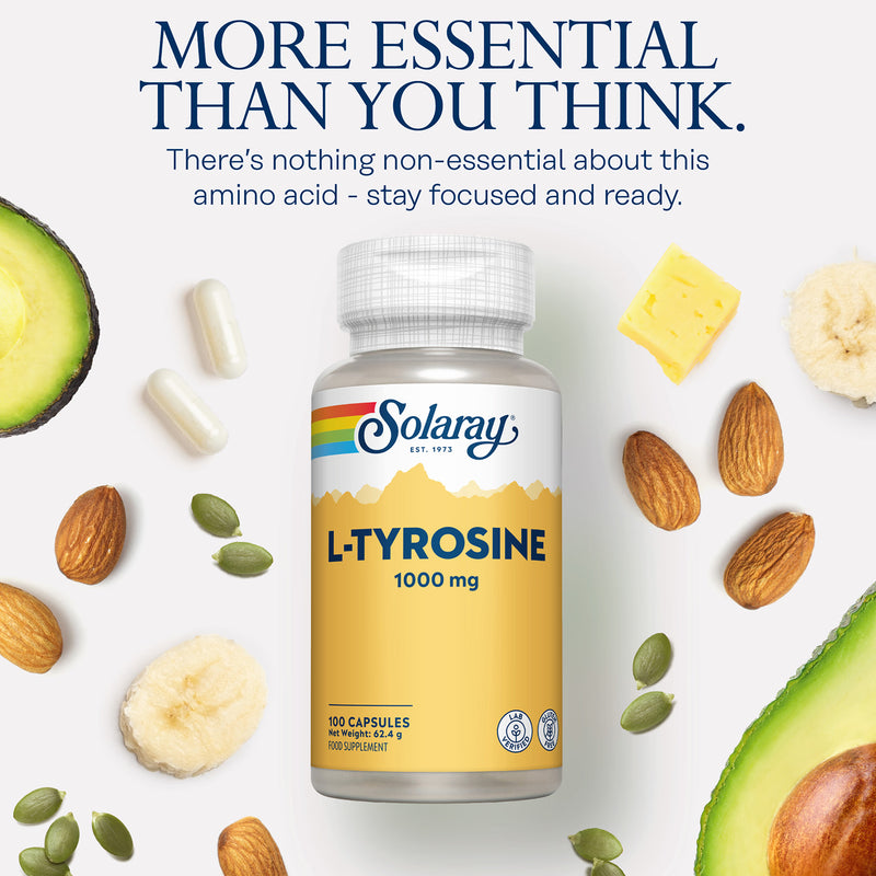Solaray L-Tyrosine free-form amino acid supplement 60 capsules (British brand)
