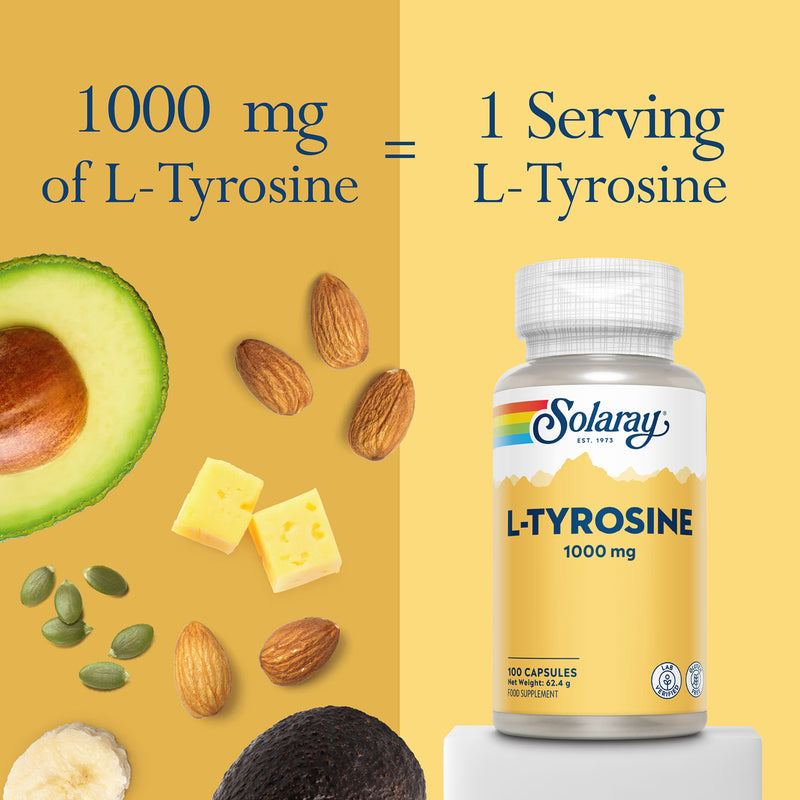 Solaray L-Tyrosine free-form amino acid supplement 60 capsules (British brand)