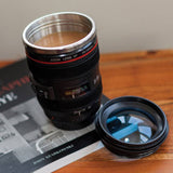 Menkind Camera Lens Travel Mug Black 300ml - British product