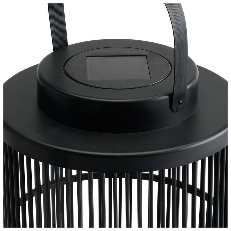Home solar flickering candle lantern black (British brand)