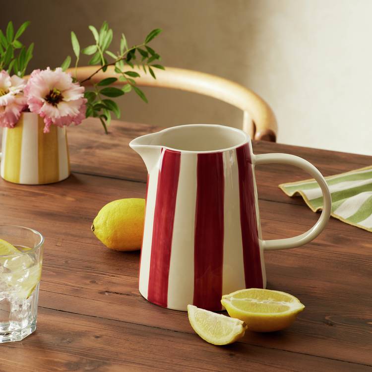 Habitat x Sanderson large stripe stoneware jug (British brand)