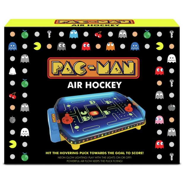 Menkind PAC-MAN air hockey arcade game compact table, imported from the UK