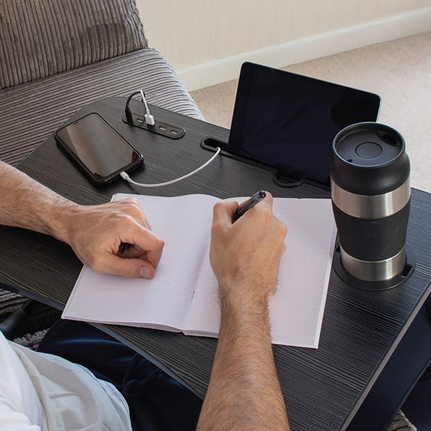 Menkind folding lap tray with USB ports - British product
