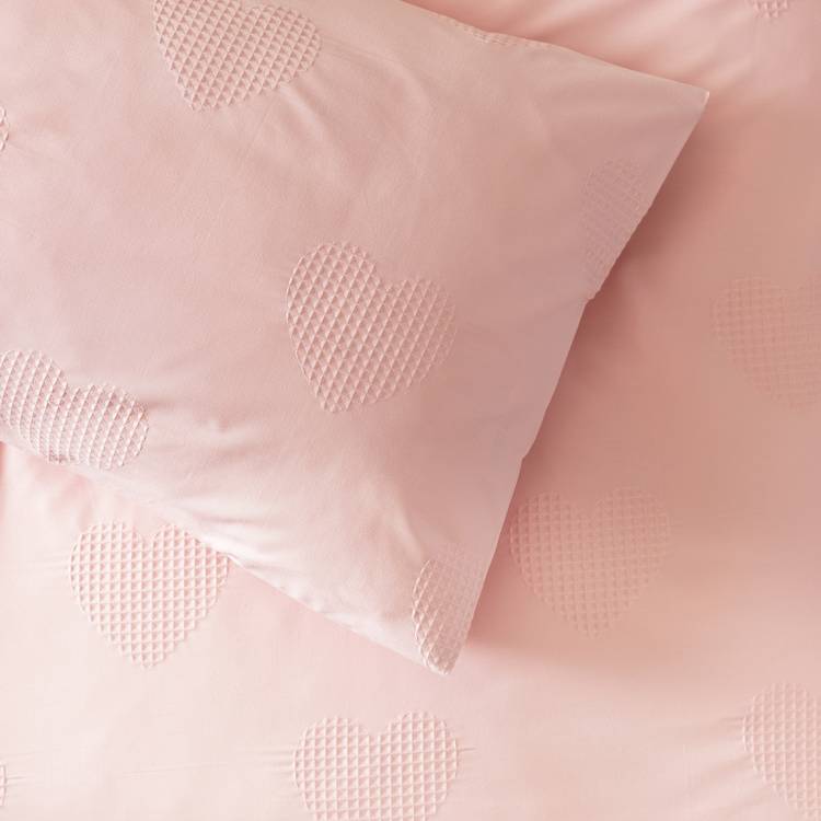 Argos Home kids bedding set waffle heart blush single, imported from the UK