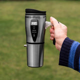 Menkind heated travel mug black 500ml, imported from the UK