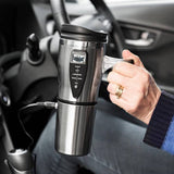 Menkind heated travel mug black 500ml, imported from the UK