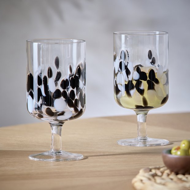 Habitat confetti design wine glasses set of 2 - British product