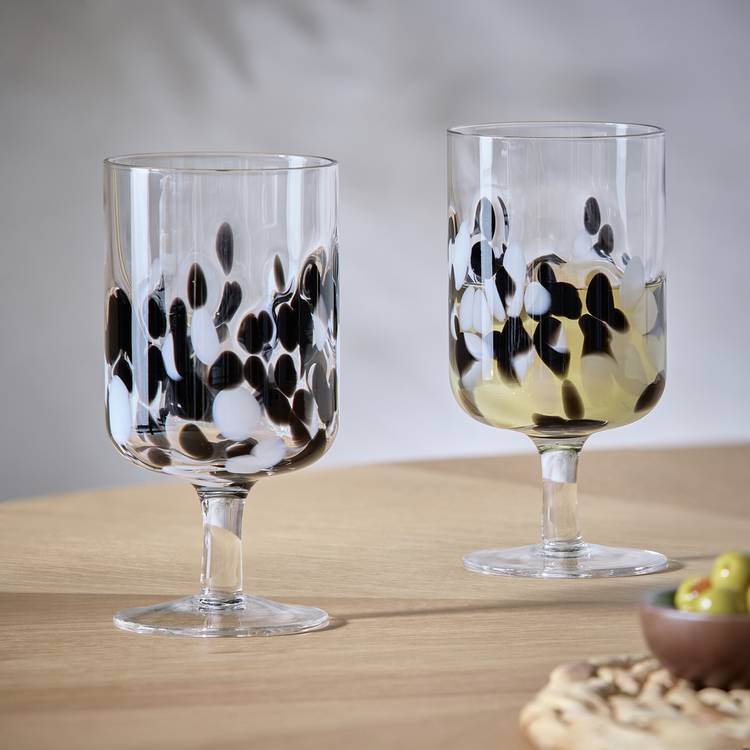 Habitat confetti design wine glasses set of 2 - British product