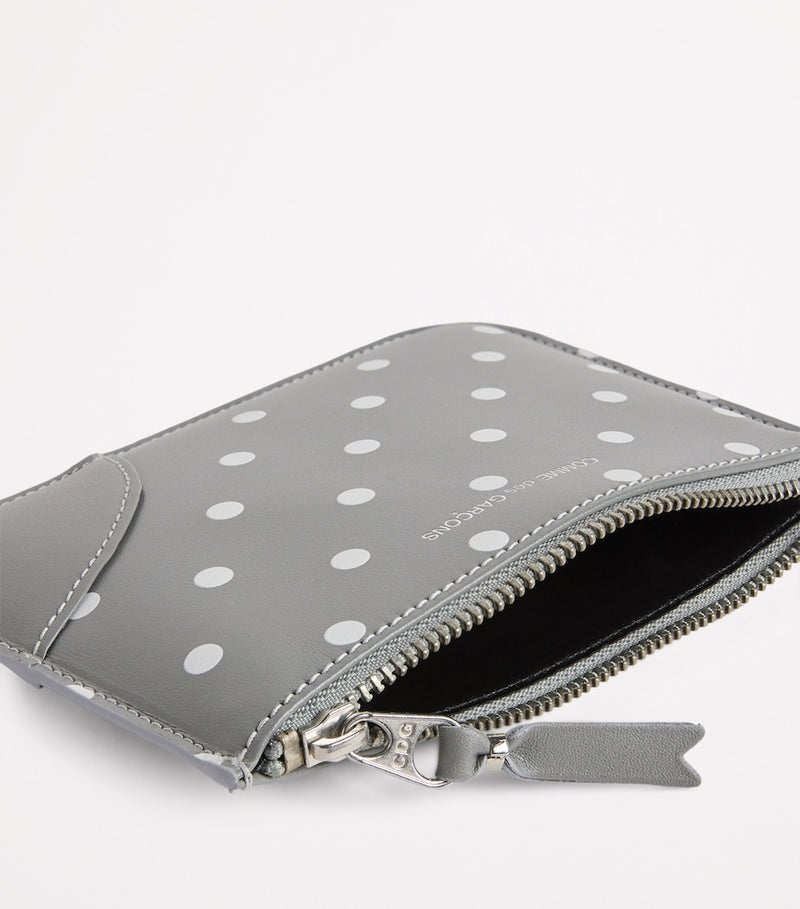 Comme Des Garçons Wallet polka-dot zipped pouch leather (British brand)