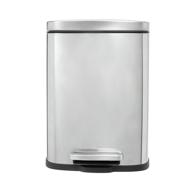 Home rectangular pedal bin 5L chrome, imported from the UK