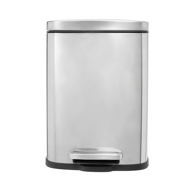 Home rectangular pedal bin 5L chrome, imported from the UK