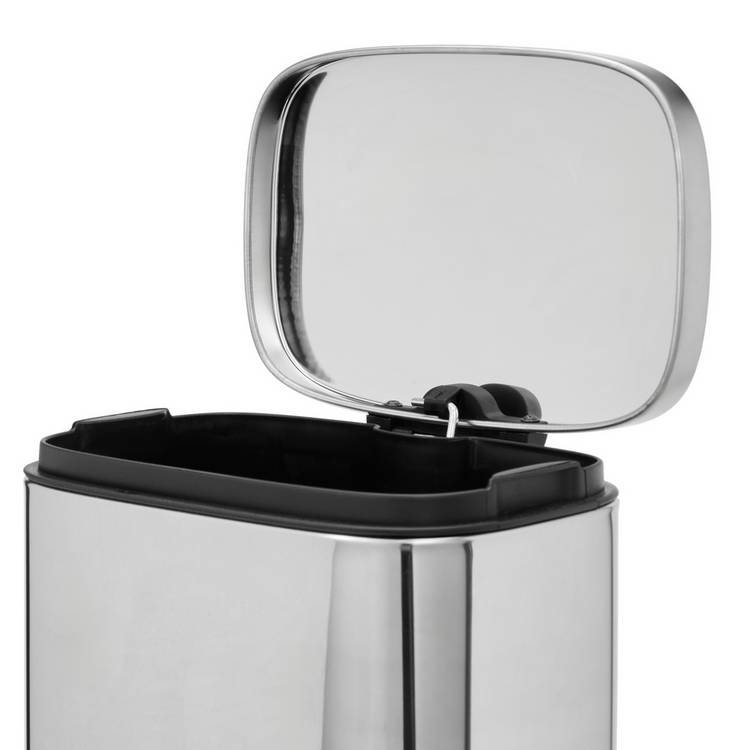 Home rectangular pedal bin 5L chrome, imported from the UK