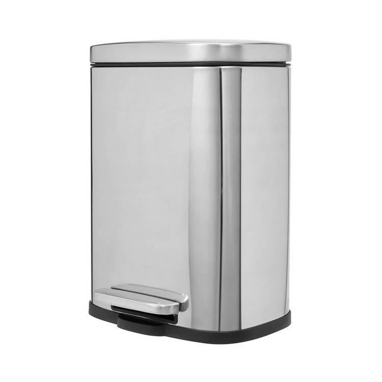 Home rectangular pedal bin 5L chrome, imported from the UK