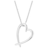 Simply Silver sterling silver heart pendant necklace 40.6cm chain, imported from the UK