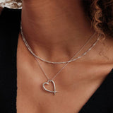 Simply Silver sterling silver heart pendant necklace 40.6cm chain, imported from the UK