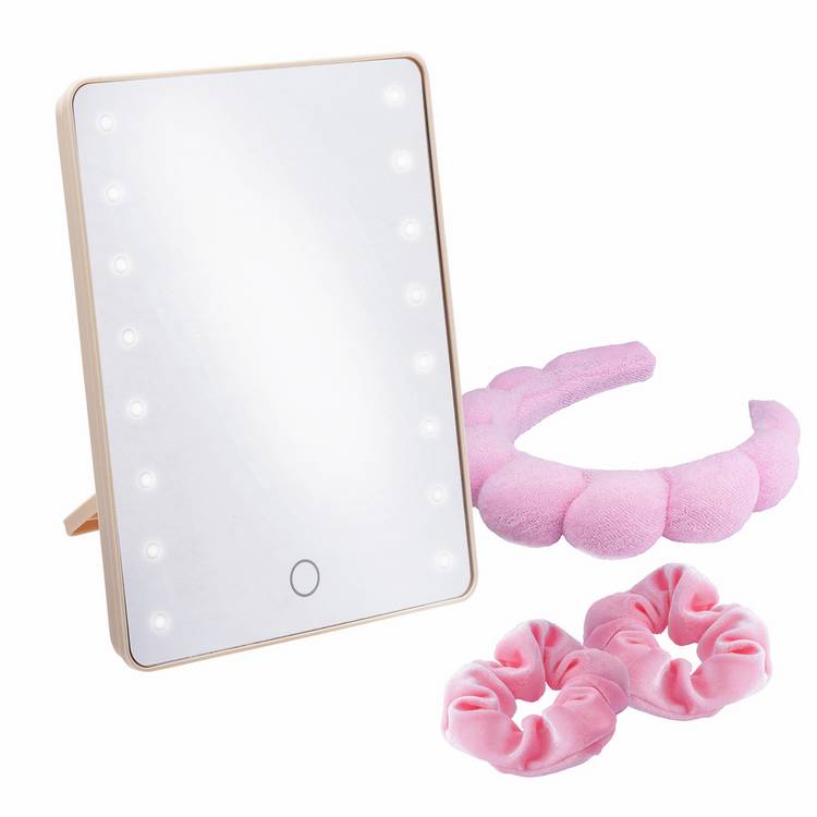 Sensio LED mirror and hair accessory gift set - British brand