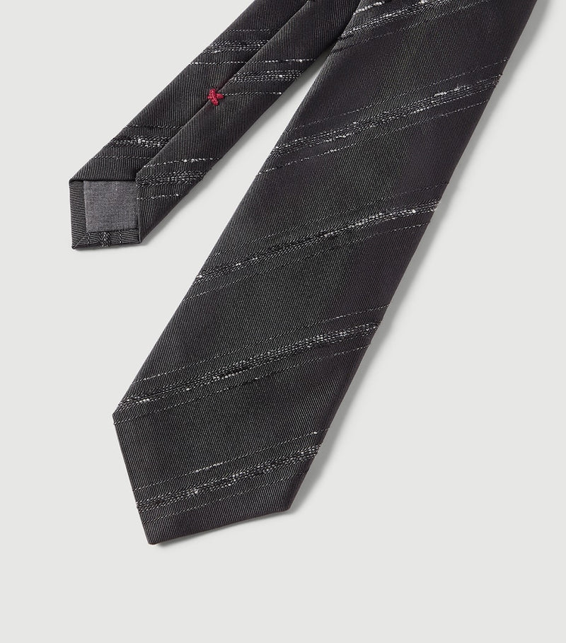 Brunello Cucinelli silk-cotton stripe tie 8cm, imported from the UK