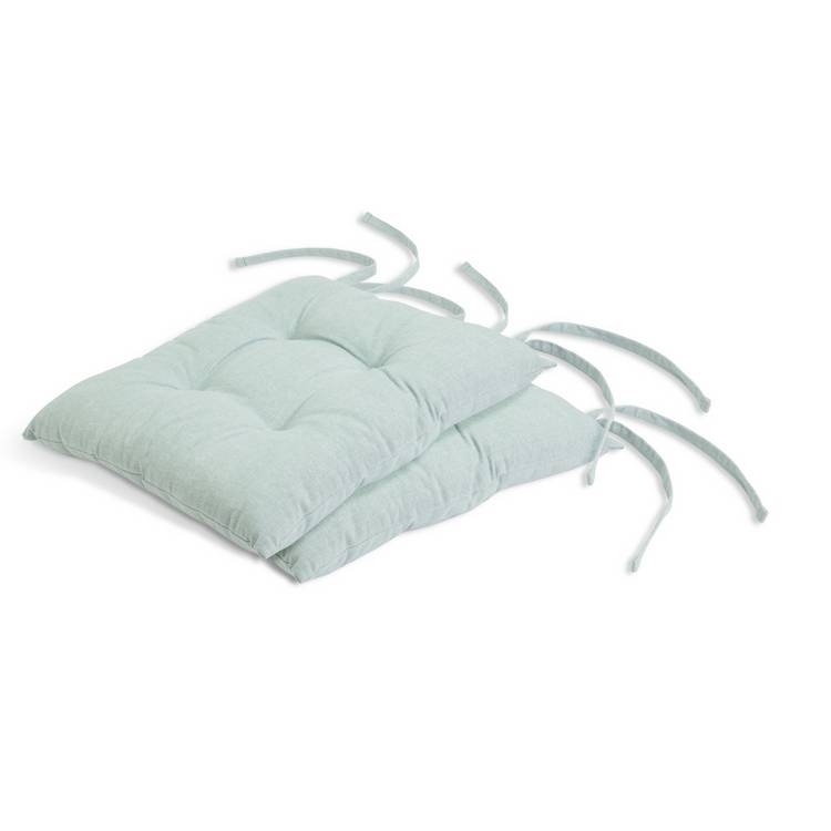 Habitat Chambray seat cushions pack of 2 duck egg 40cm, UK version