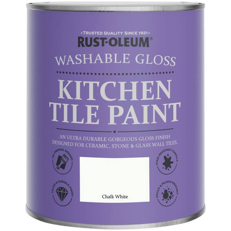 Rust-Oleum tile paint Chalk White 750ml - British product
