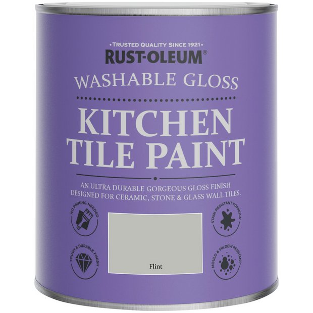 Rust-Oleum tile gloss paint Flint 750ml (British brand)