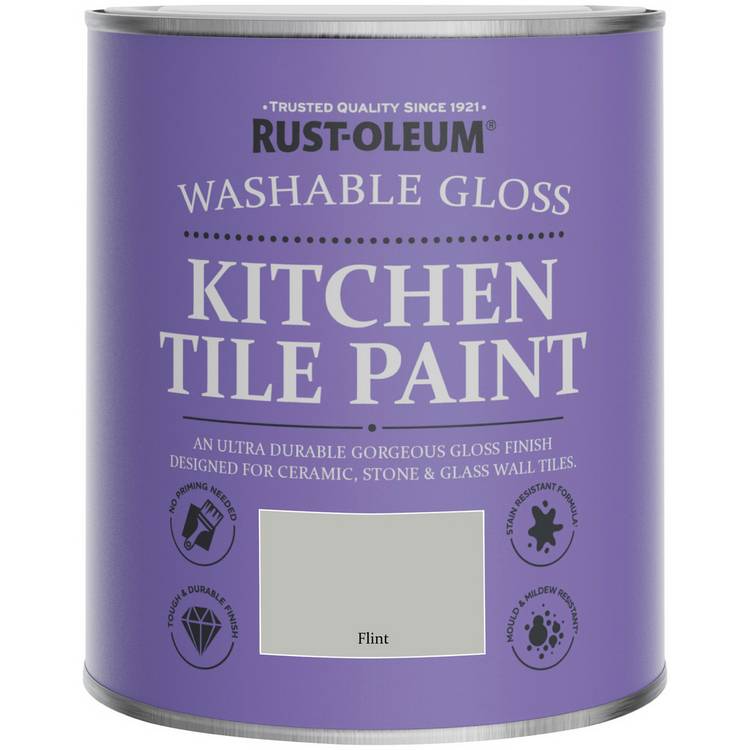 Rust-Oleum tile gloss paint Flint 750ml (British brand)