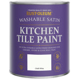 Rust-Oleum kitchen tile paint satin finish Chalk White 750ml, UK version