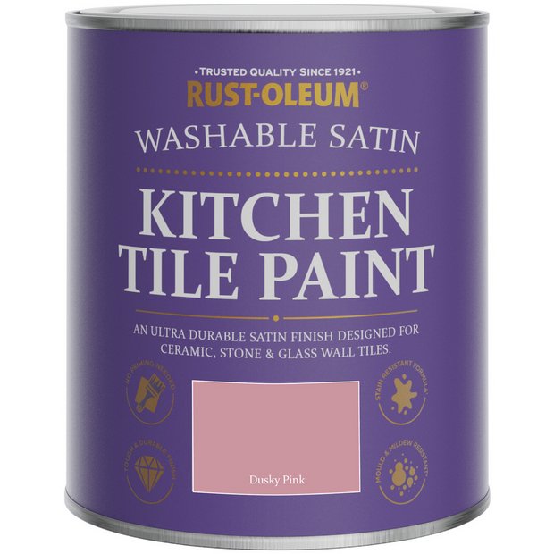 Rust-Oleum Kitchen Tile Paint Dusky Pink 750ml (British brand)