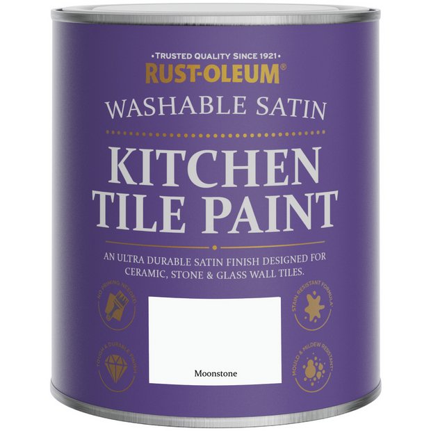 Rust-Oleum Kitchen Tile Satin Paint Moonstone 750ml, UK version