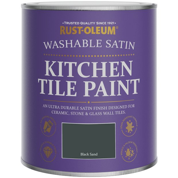 Rust-Oleum kitchen tile paint Black Sand 750ml, imported from the UK