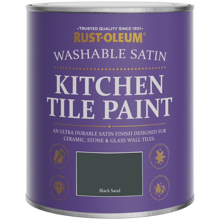 Rust-Oleum kitchen tile paint Black Sand 750ml, imported from the UK