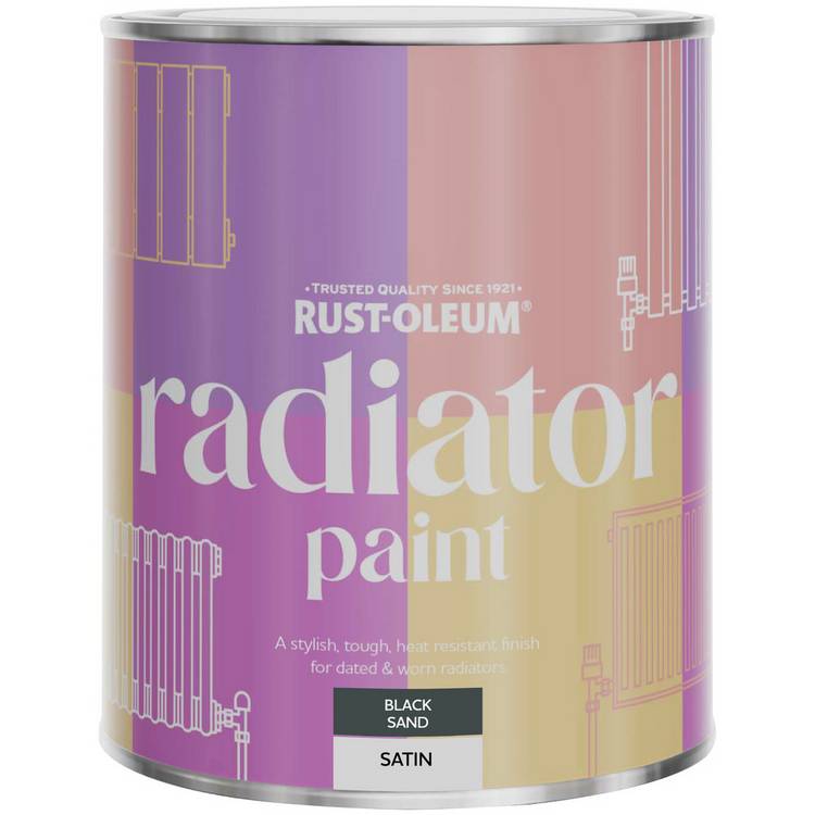 Rust-Oleum Radiator Paint Black Sand Satin 750ml (British brand)