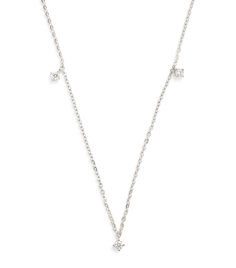 Harrods white gold diamond necklace 0.30ct - British product