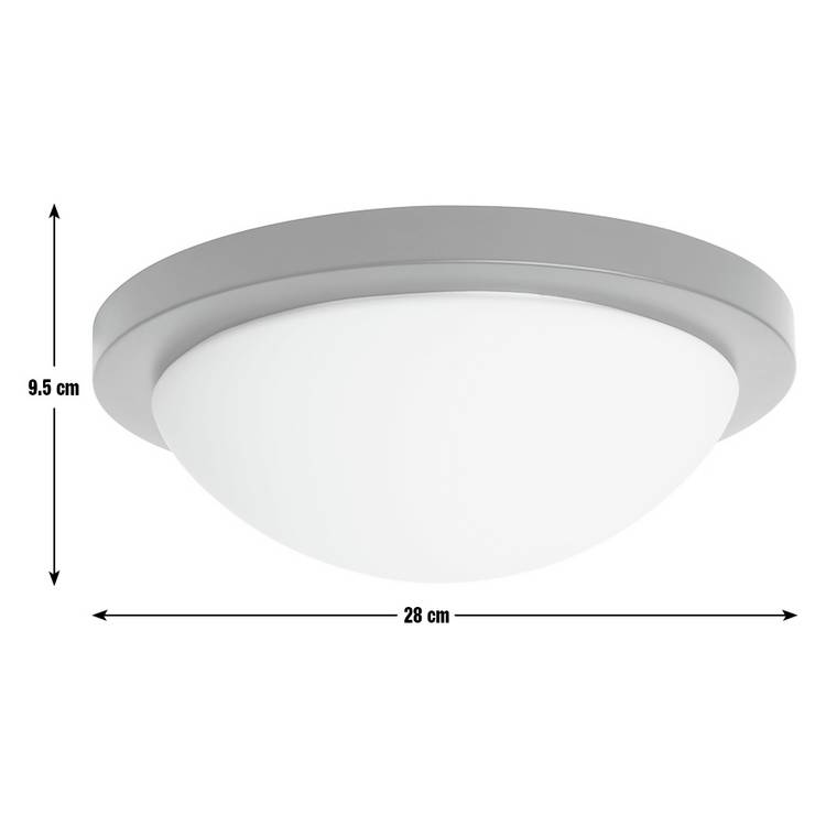Argos Home black bathroom flush ceiling light 28cm, imported from the UK