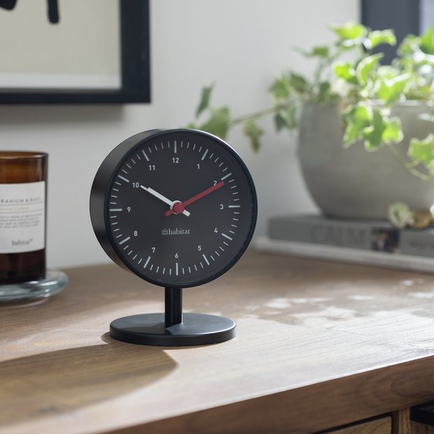 Habitat analogue alarm clock black, imported from the UK