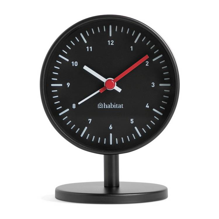 Habitat analogue alarm clock black, imported from the UK