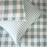 Argos Home seersucker bedding set blue check single, UK version