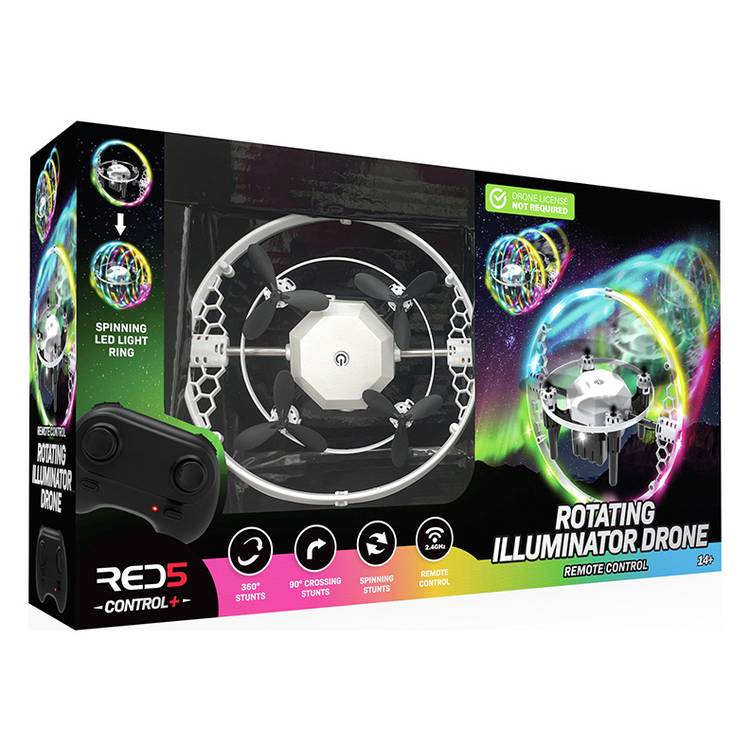 Menkind RED5 quadcopter drone with rotating lights, imported from the UK