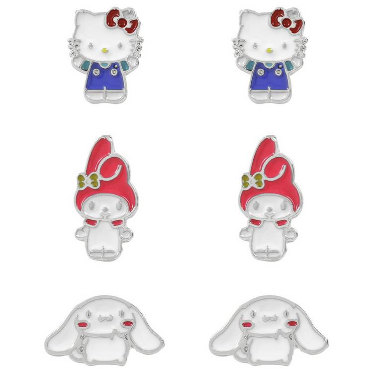 Hello Kitty stud earring set pack of 3 (British brand)