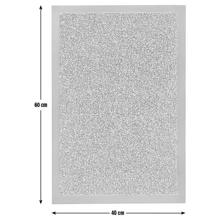 Mighty Mats grey short pile doormat 60x40cm - British product