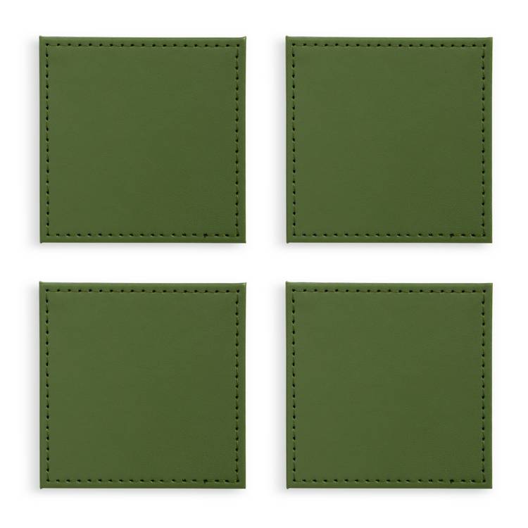 Habitat faux leather placemats and coasters set forest green - British product