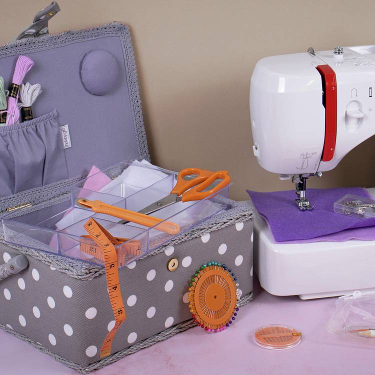 Hobby Gift sewing box medium grey, imported from the UK