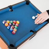 Menkind Table Top Pool compact set with 15 balls and cues, UK version