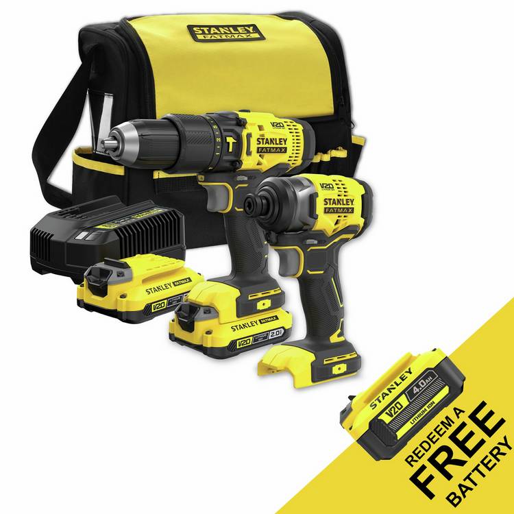 Stanley Fatmax V20 cordless combi driver kit, imported from the UK